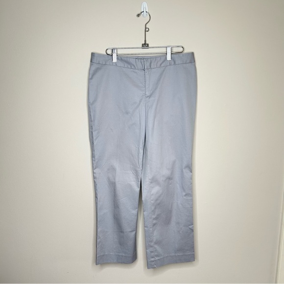 NWT Banana Republic 100% Cotton Straight Leg Mid Rise Trousers Grey Size 8 - Picture 1 of 10